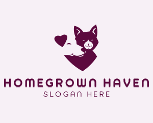 Heart Dog Cat logo design
