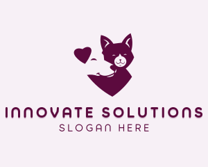 Cat - Heart Dog Cat logo design