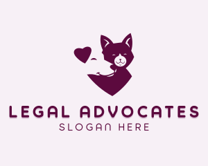 Heart Dog Cat logo design