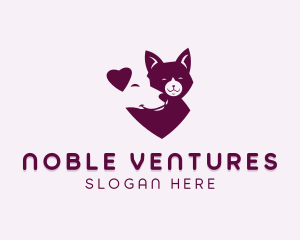 Heart Dog Cat logo design