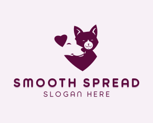 Heart Dog Cat logo design