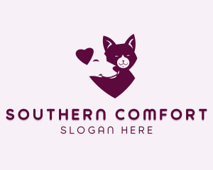 Heart Dog Cat logo design