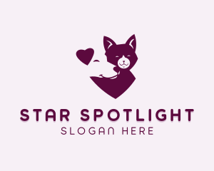 Heart Dog Cat logo design