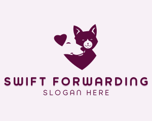 Heart Dog Cat logo design