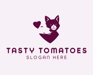 Heart Dog Cat logo design