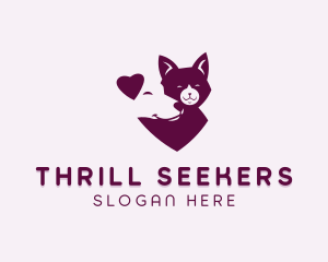 Heart Dog Cat logo design