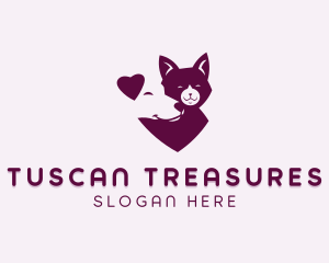 Heart Dog Cat logo design