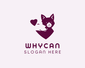 Pet Food - Heart Dog Cat logo design