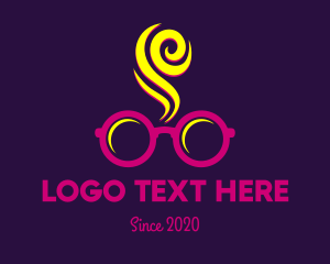 Blonde - Pink Spectacles Glasses Smoke logo design