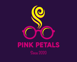 Pink Spectacles Glasses Smoke logo design