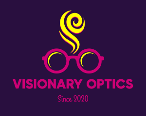 Eyewear - Pink Spectacles Glasses Smoke logo design