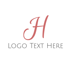Instagram - Elegant  Pink Letter H logo design