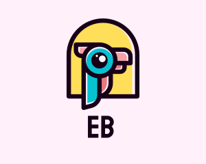 Vlog - Perched Bird Lens logo design
