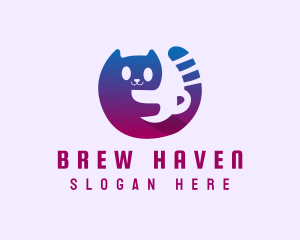 Cat Kitten Cup logo design