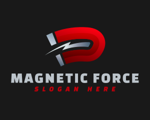 Electromagnet - Magnet Lightning Letter D logo design