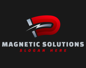 Magnetic - Magnet Lightning Letter D logo design