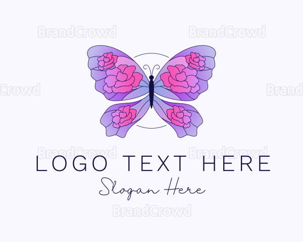 Floral Butterfly Wings Logo