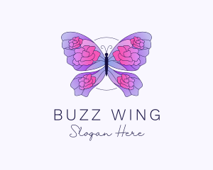 Floral Butterfly Wings logo design