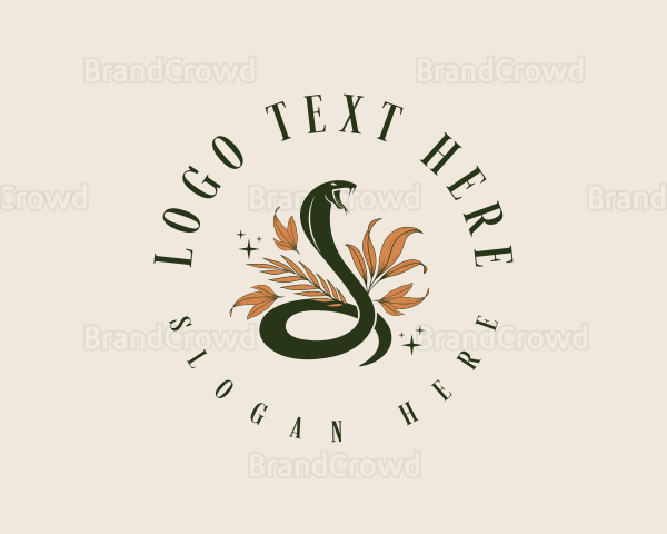 Leaf Cobra Snake Logo