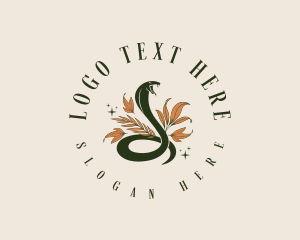 Reptile - Leaf Cobra Snake logo design