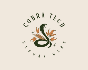 Leaf Cobra Snake logo design