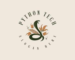 Python - Leaf Cobra Snake logo design