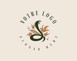 Viper - Leaf Cobra Snake logo design