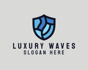 Waves Crest Shield  logo design