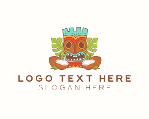 Coconut - Tropical Summer Tiki logo design