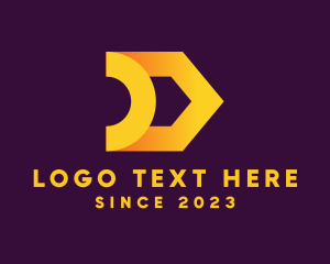 Gold And Purple - Premium Golden Letter D Business logo design