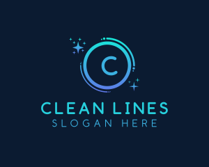 Cleaning Sparkle Bubble logo design