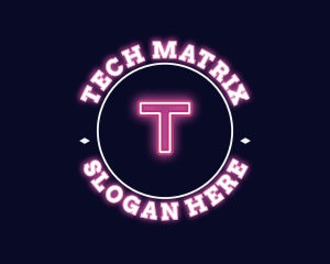 Matrix - Cyber Technology Neon logo design