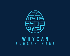 Psychological - Blue Brain Labyrinth logo design