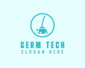 Broom Cleaning Germs logo design