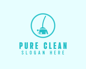 Broom Cleaning Germs logo design