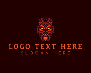 Heritage - Maori Tribal Mask logo design