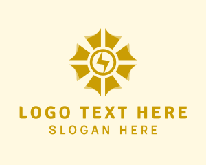 Eco - Sun Lightning Energy logo design