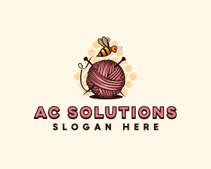 Honey Bee Yarn Ball Tailoring logo design