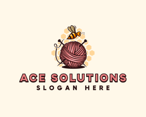 Honey Bee Yarn Ball Tailoring logo design