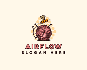 Honey Bee Yarn Ball Tailoring logo design