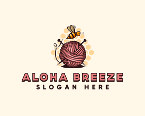 Honey Bee Yarn Ball Tailoring logo design