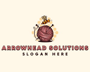 Honey Bee Yarn Ball Tailoring logo design