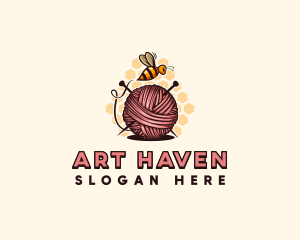 Honey Bee Yarn Ball Tailoring logo design