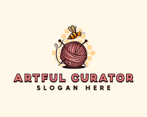 Honey Bee Yarn Ball Tailoring logo design