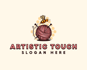 Honey Bee Yarn Ball Tailoring logo design