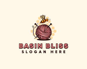 Honey Bee Yarn Ball Tailoring logo design