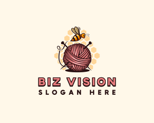 Honey Bee Yarn Ball Tailoring logo design