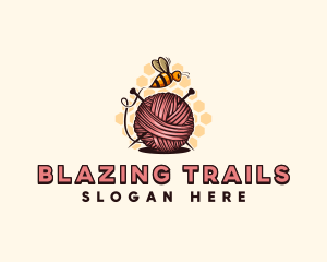 Honey Bee Yarn Ball Tailoring logo design