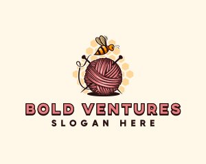 Honey Bee Yarn Ball Tailoring logo design