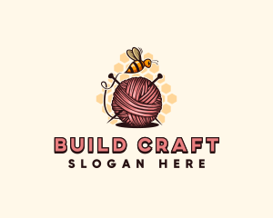 Honey Bee Yarn Ball Tailoring logo design